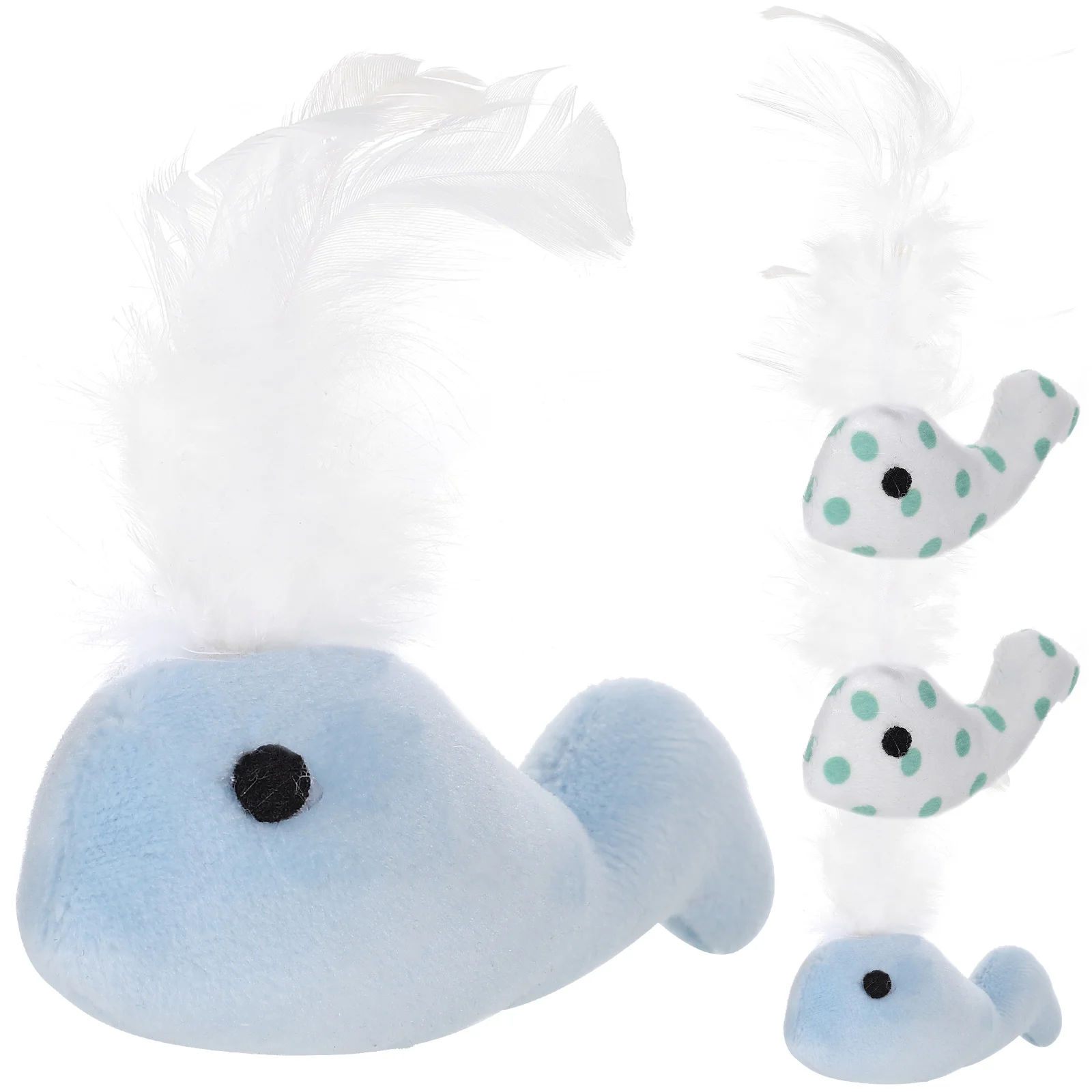 

4 Pcs Dog Toys Plush Cat Whale For Indoor Cats Funny Teething Chew
