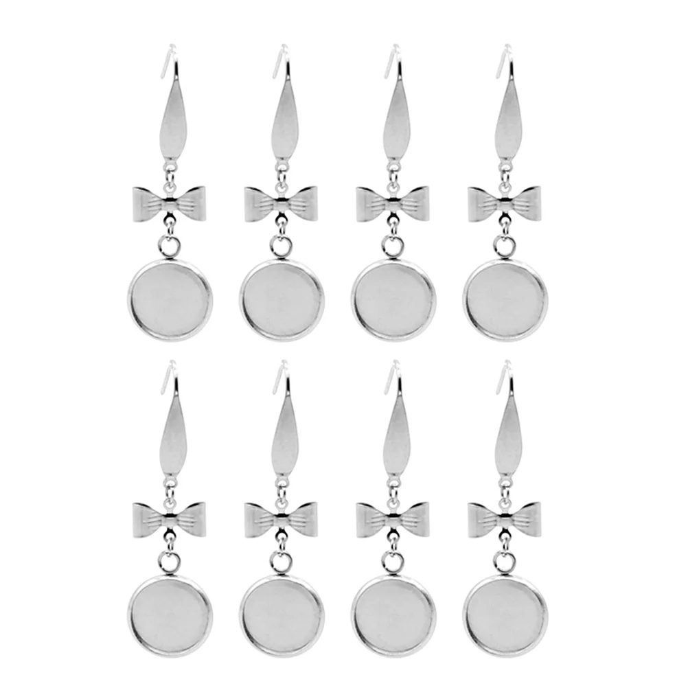 

20 PCS DIY Jewelry Material Earrings Dangle Silver Pendant Stainless Steel Hooks