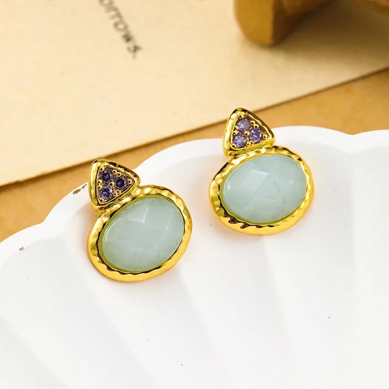 Элегантные высококачественные серьги FeelNicheDesign из натурального камня легкие