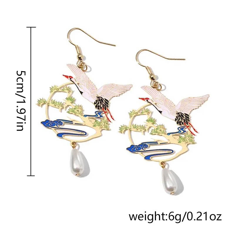 Элегантные серьги в китайском стиле с изображением благоприятных облаков и
