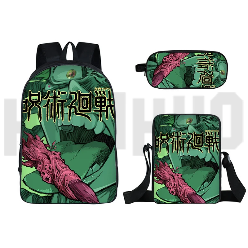 

Мужской рюкзак 2022 Mochila 3 шт./компл. juютсу Kaisen, мужская сумка на плечо для ноутбука, школьная сумка, чехол-карандаш, мужская дорожная сумка