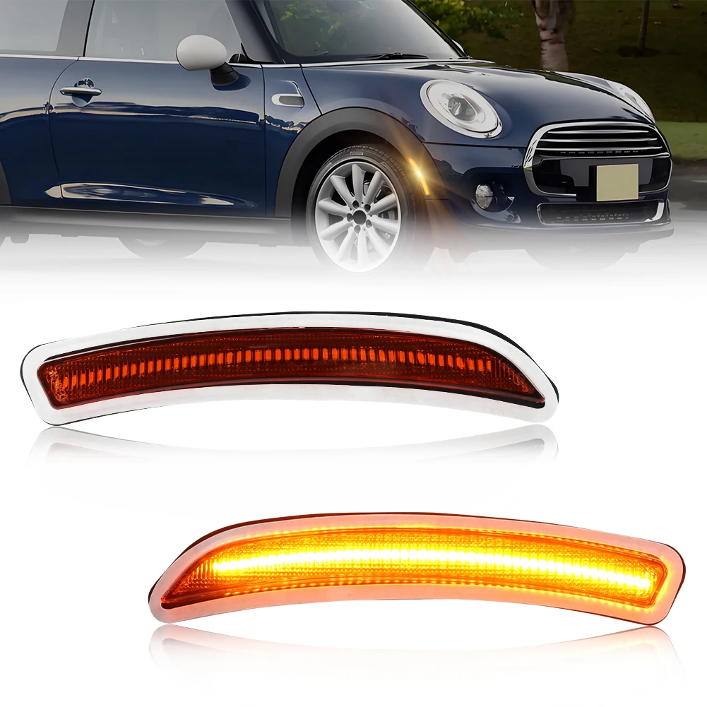 

2 шт. для 2014 2015 2016 2017 2018 2019 Gen3 MINI Cooper F55 F56 F57 передний/задний боковой габаритный фонарь, отражатель крыла со светодиодной подсветкой