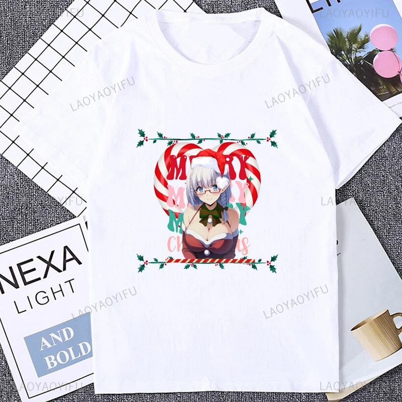 Рождественская футболка Waifu с принтом эминьенса в тени японским аниме