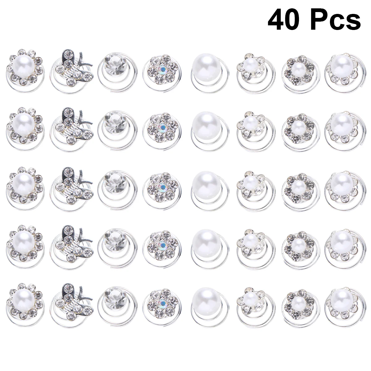 

Hair Clipspins Rhinestone Accessories Spiral Wedding Jewels Jewelry Braidsminiflower Crystal Spirals Pearls Stick