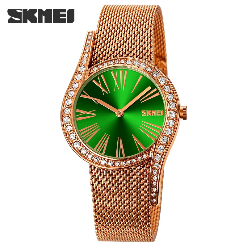 

Fashion Ladies Dress Wristwatch Mesh Belt Women's Watches Simple Dial Clock Top Brand SKMEI Relogio Feminino Montre Femme