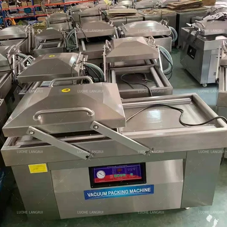 Фото Промышленный двухкамерный вакуумный упаковщик для пищевых продуктов и мяса LRSSZK400-2 №4