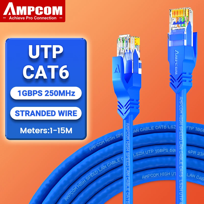 

AMPCOM Cat 6 cat6a Ethernet Cable, Internet Network LAN Patch Cords, High Speed Computer Wire Rj45 Connectors for Router Modem