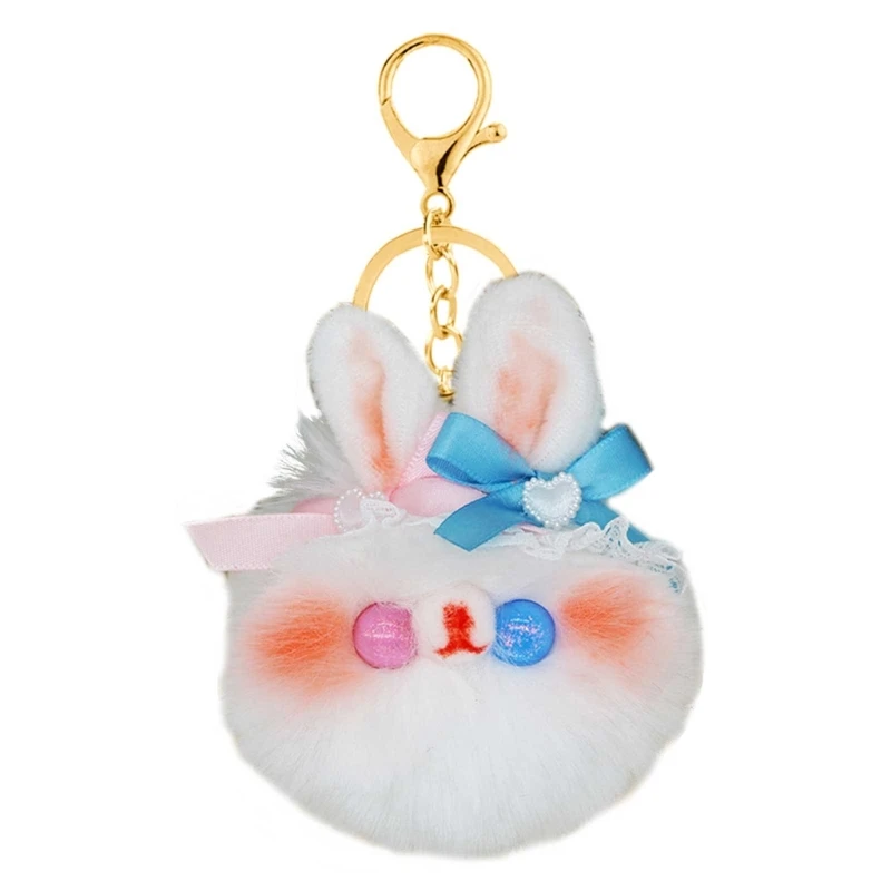 

Cute Rabbit Keychains Lovely Backpack Handbag Charm Pendant Couple Keyholder 264E