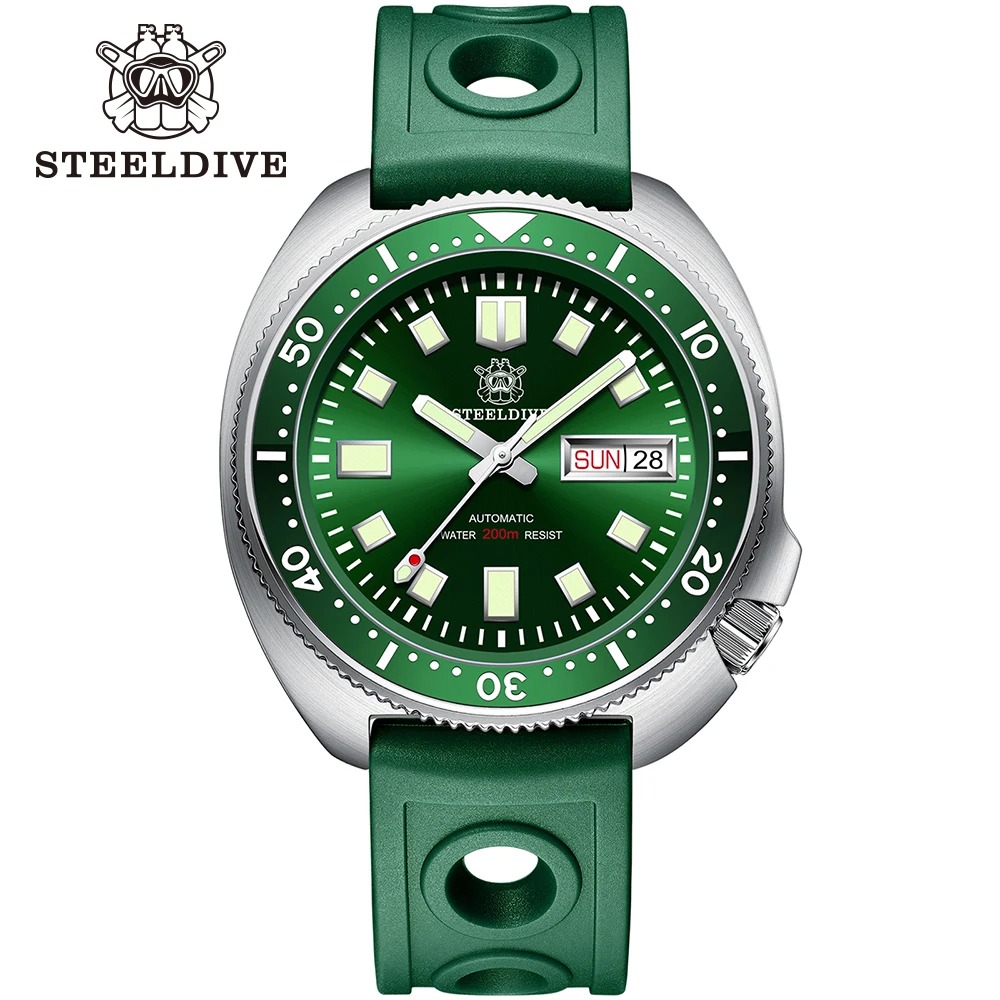 

STEELDIVE Double Calendar Abalone 200M Waterproof Watch SD1970W Ceramic Bezel NH36 Movement Automatic Mechanical Men Dive Watch