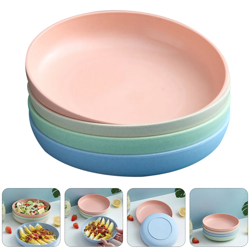 

Dessert Plates, 4pcs Fruit Reusable Serving Plates, Assorted Color