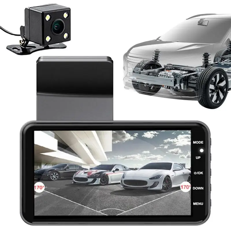Front And Rear Dual Lens Camera Wide Angel Dvr Car Parking Reversing Driving Night Vision Cam