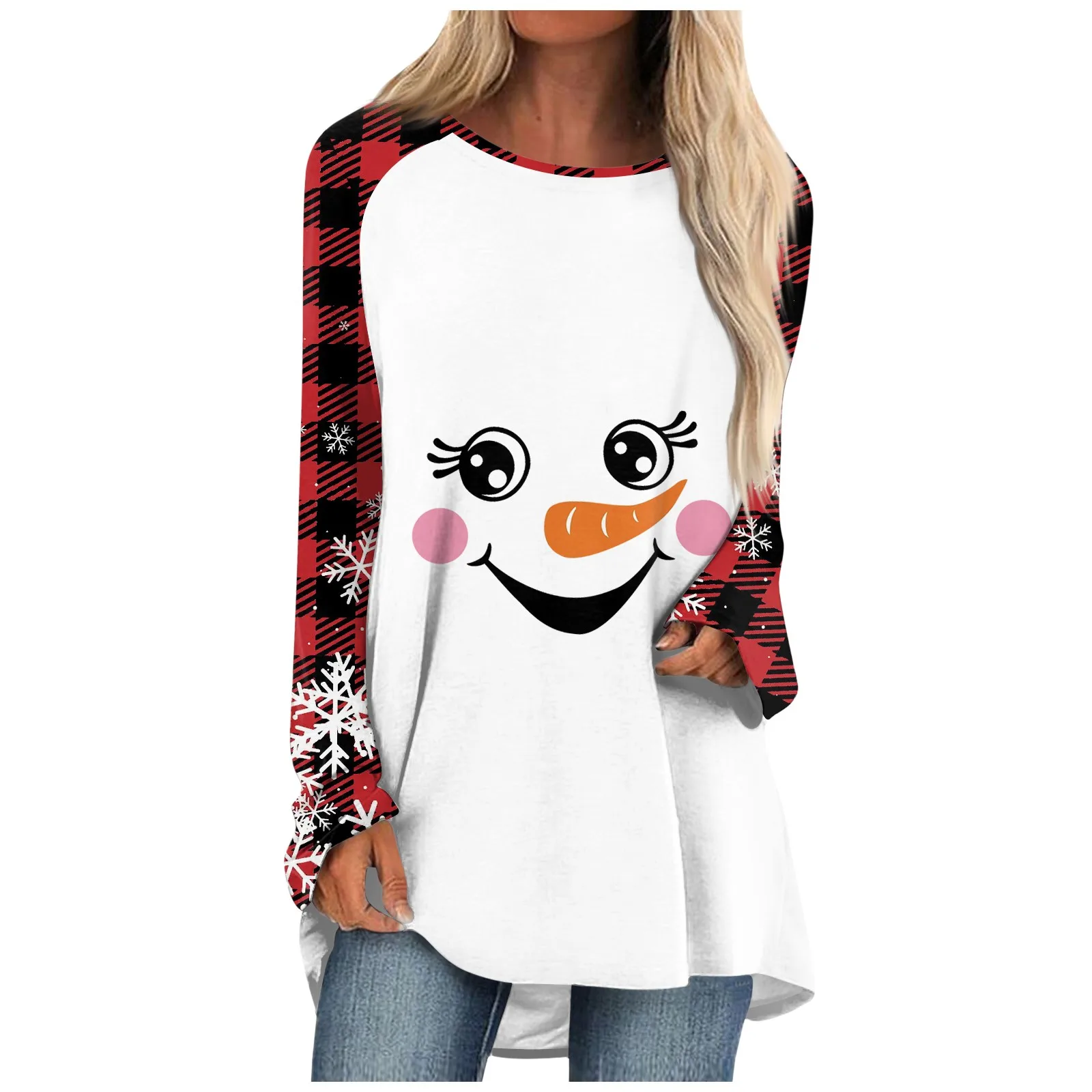 

Женский топ с длинным рукавом и принтом, осень 2023