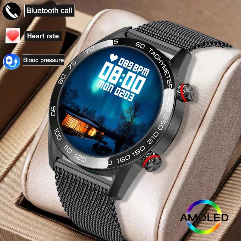 

Смарт-часы AMOLED мужские водонепроницаемые с поддержкой Bluetooth 100% и NFC