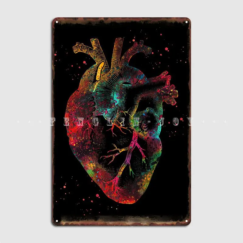 

Human Heart Metal Sign Pub Living Room Plaques Designing Tin Sign Poster