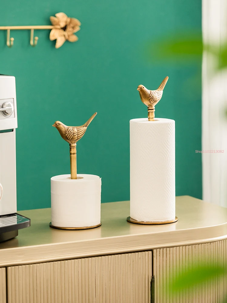 Латунный материал золотая птица держатель для бумажных полотенец кухонный рулон