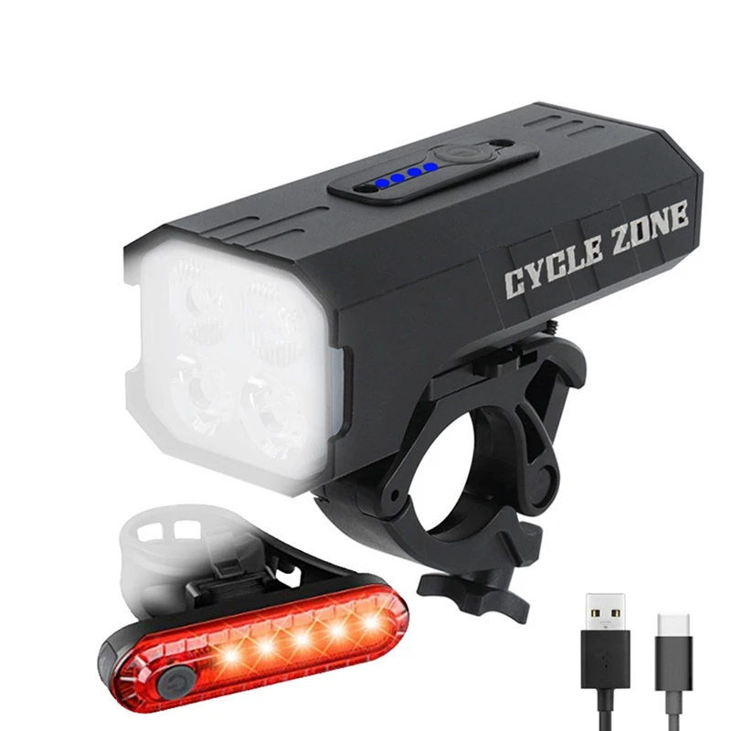 

Cycle Zone Bicycle Light Set 4T6LED Flashlight Aluminum Alloy Equipment Night Riding Rotating Highlight Riding Front