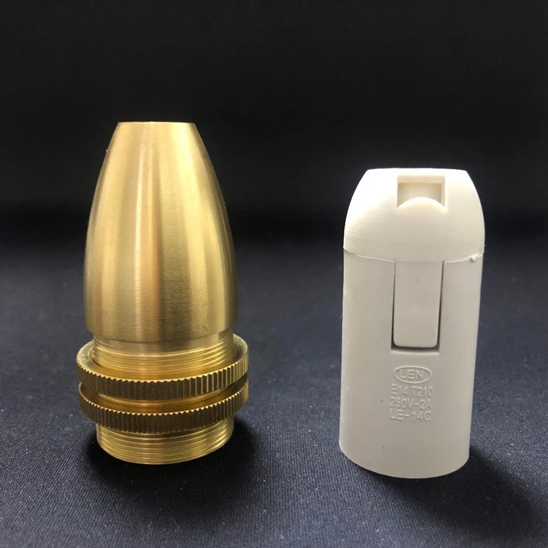 Латунный патрон для лампы Эдисона E14 с 2 кольцами медная винтажная розетка |