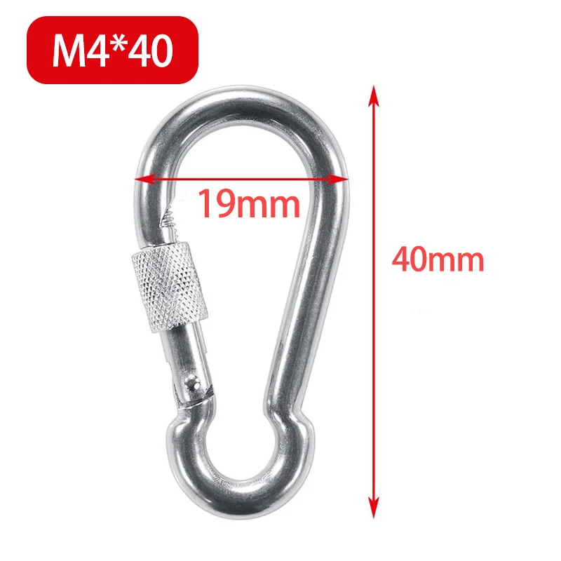 

M4 M5 M6 M7 M8 Металлическая пружинная защелка Карабины Зажимы Винт Стопорный крючок D-образное кольцо Карабины Уличное альпинистское снаряжение