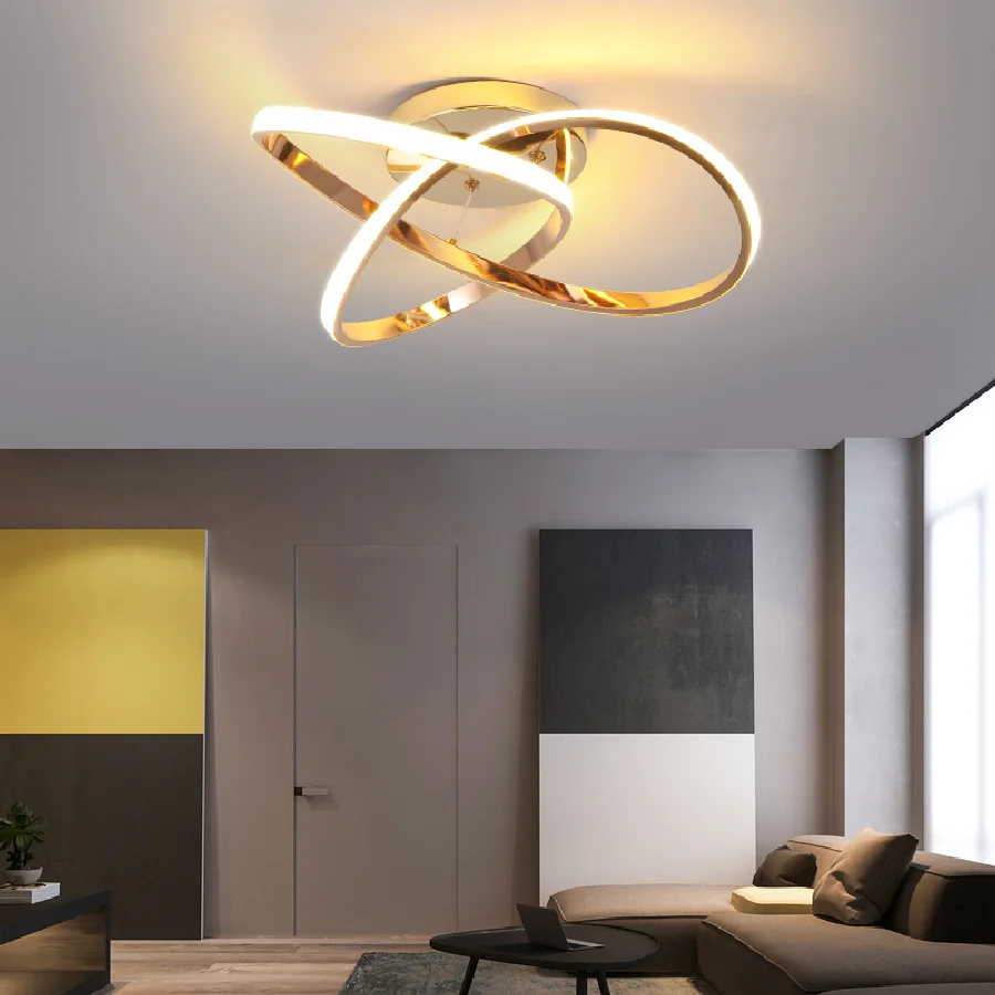 

Rose Gold Plated LED Ceiling lamp Pendant Hanging Light Fixtures Living Room Cloth Store Hotel Hall Dinner Chandelier