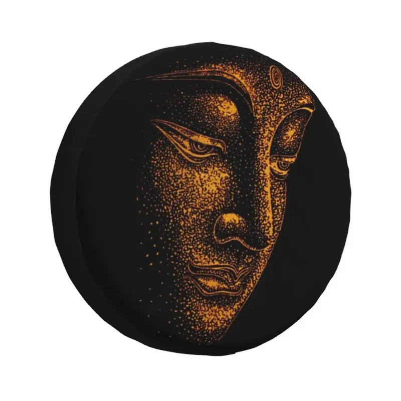 

Golden Buddha Tire Cover 4WD 4x4 RV Buddhism Meditation Spiritual Spare Wheel Protector for Honda CRV 14" 15" 16" 17" Inch