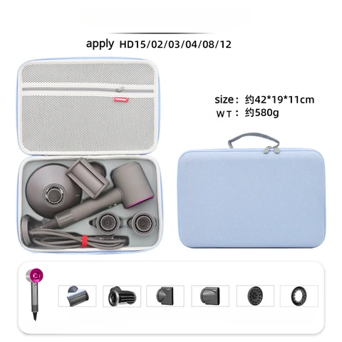 Жесткий чехол из ЭВА для Dyson, суперзвуковой фен HD08/HD15, сумки для хранения, портативный дорожный переносной ящик, розовый, черный и с принтом