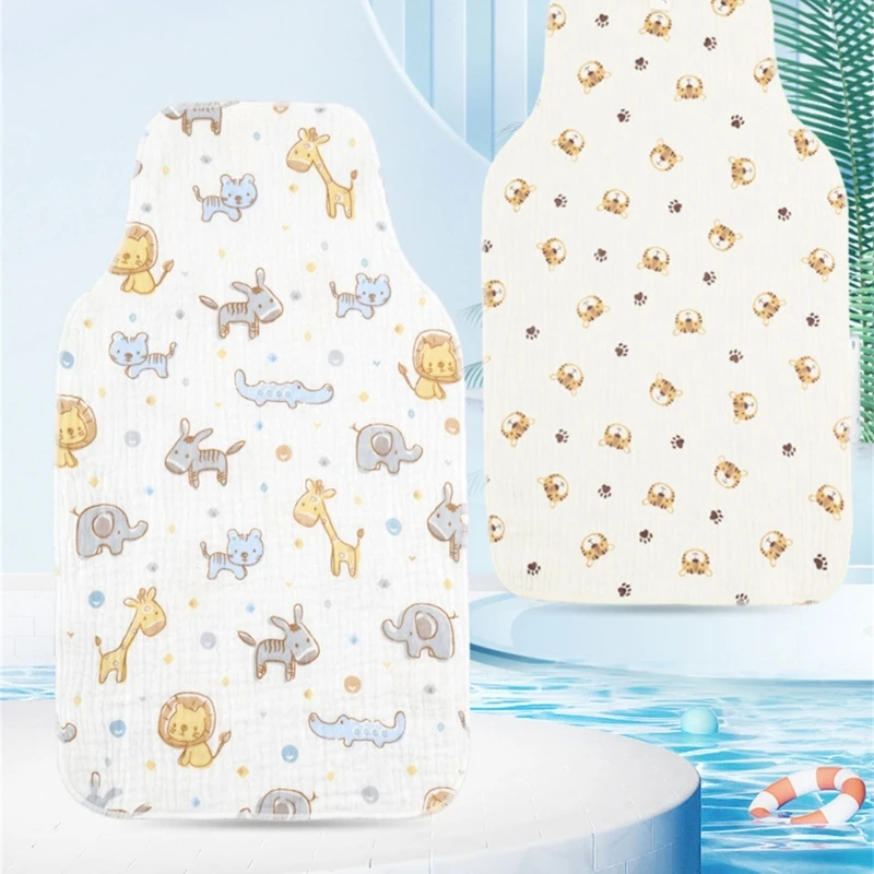 

Gauze-Cotton Baby Back Towel Sweat Absorbent Wipe Kindergarten Print Back Cloths