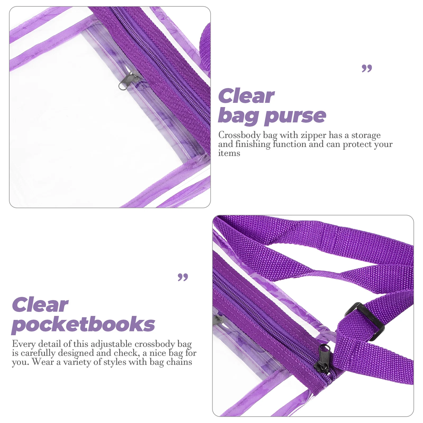 Transparent Wallet Clear Small Purse Stadium Bag Crossbody Bags Women Pocketbooks