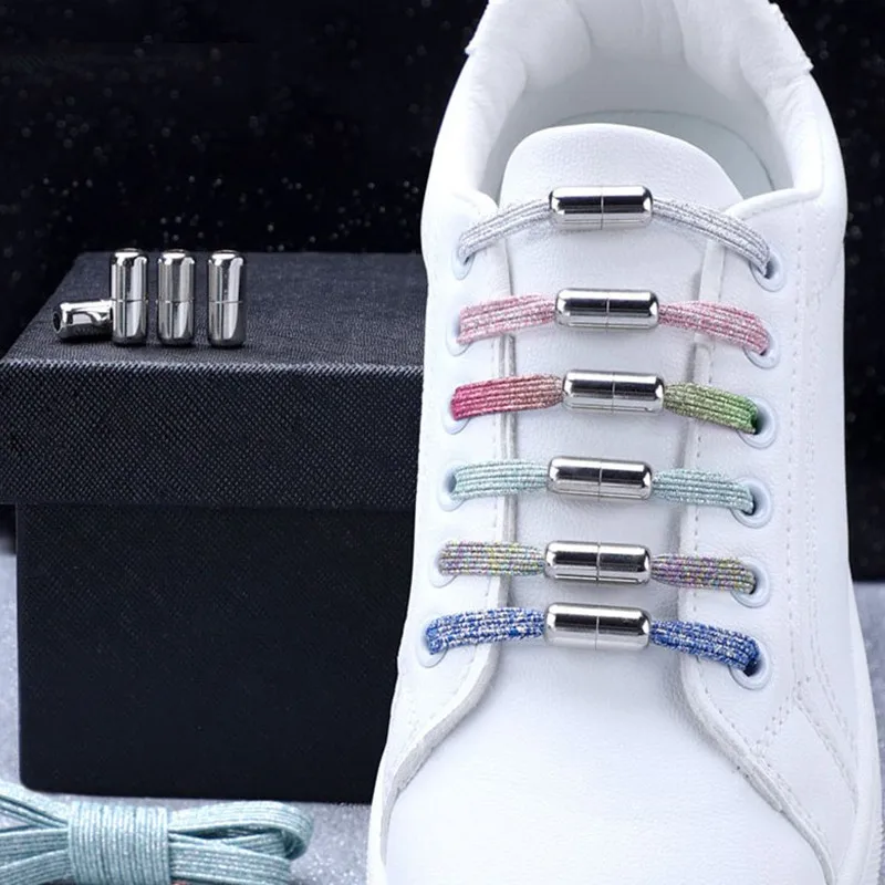 

No Tie Shoe Laces Adult Kid Elastic Trainer Color Laces Easy Portable Capsule Buckle Fixation No-tie Shoelaces Shoe Accessories