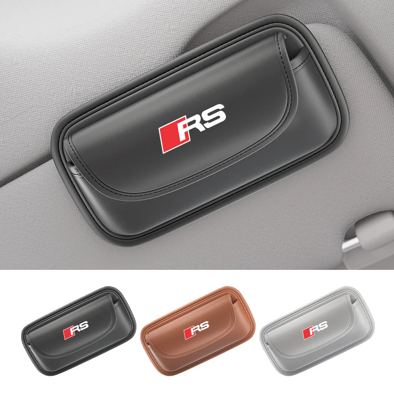 Кожаный автомобильный держатель солнцезащитных очков многофункциональные