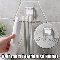 wall mounted toothbrush holder home punch free toothpaste tooth brush razor organizer stand bathroom accessories multipurpose