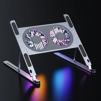 new aluminum adjustable laptop stand for macbook computer ipad tablet support notebook stand cooling fan pad laptop holder base