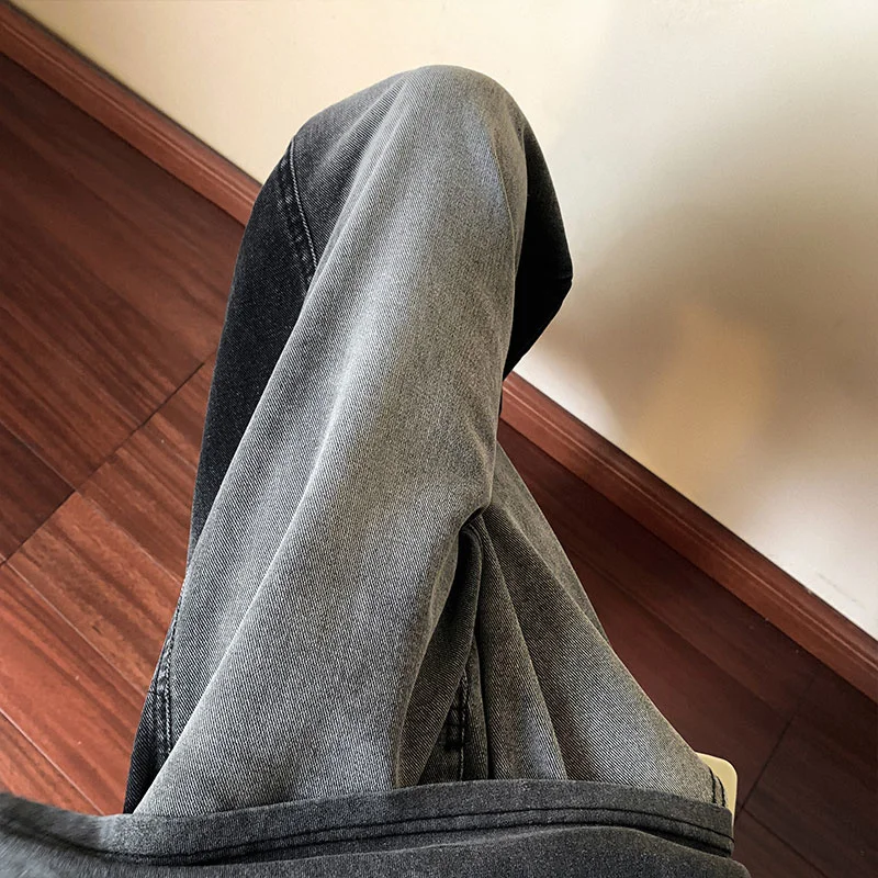 Black Grey Baggy Jeans Men Fashion Retro Casual Straight Jeans Men Japanese Streetwear Hip-hop Loose Denim Pants Mens Trousers