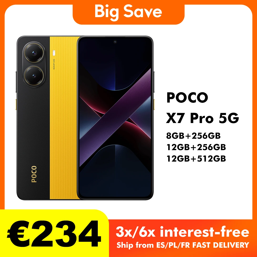 POCO X7 Pro Version Global Telefono Movil 256GB / 512GB Dimensidad 8400-Ultra 6.67" Pantalla 120Hz 6000mAh 5G NFC