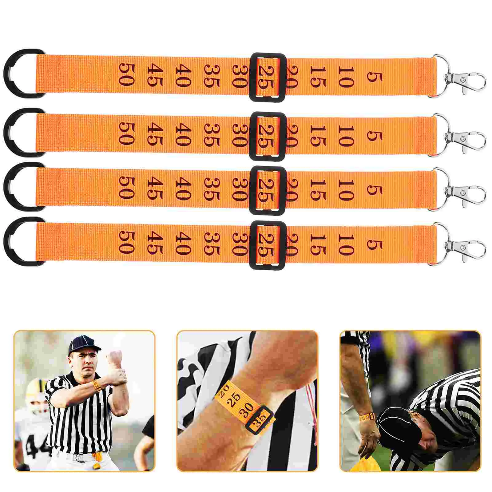 

4 Pcs Football Referee Accessories Soccer Official Numbered Chain Clip Sign Wrist Band Gear Indicator Clips