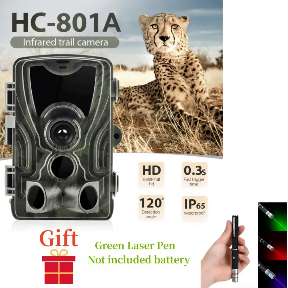 

HC801A Hunting Camera 16MP Trail Camera IP65 Photo Traps 0.3s Trigger Time 940nm Wild Camera 1080P Waterproof Camera