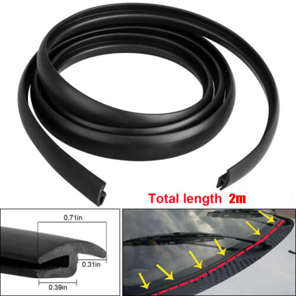 

2m Seal Strip Trim Hot Sale For Car Front Windshield Sunroof Weatherstrip Black Rubber Width 18 Mm 0.70 Inch Replacement Parts
