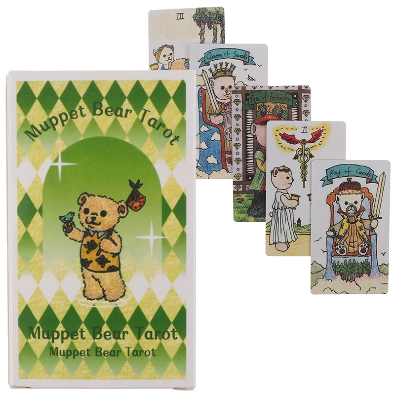 

80 шт./компл. мультипэт медведь Таро карты Оракл карта судьба гадания колода семейвечерние развлекательные игрушки настольные игры