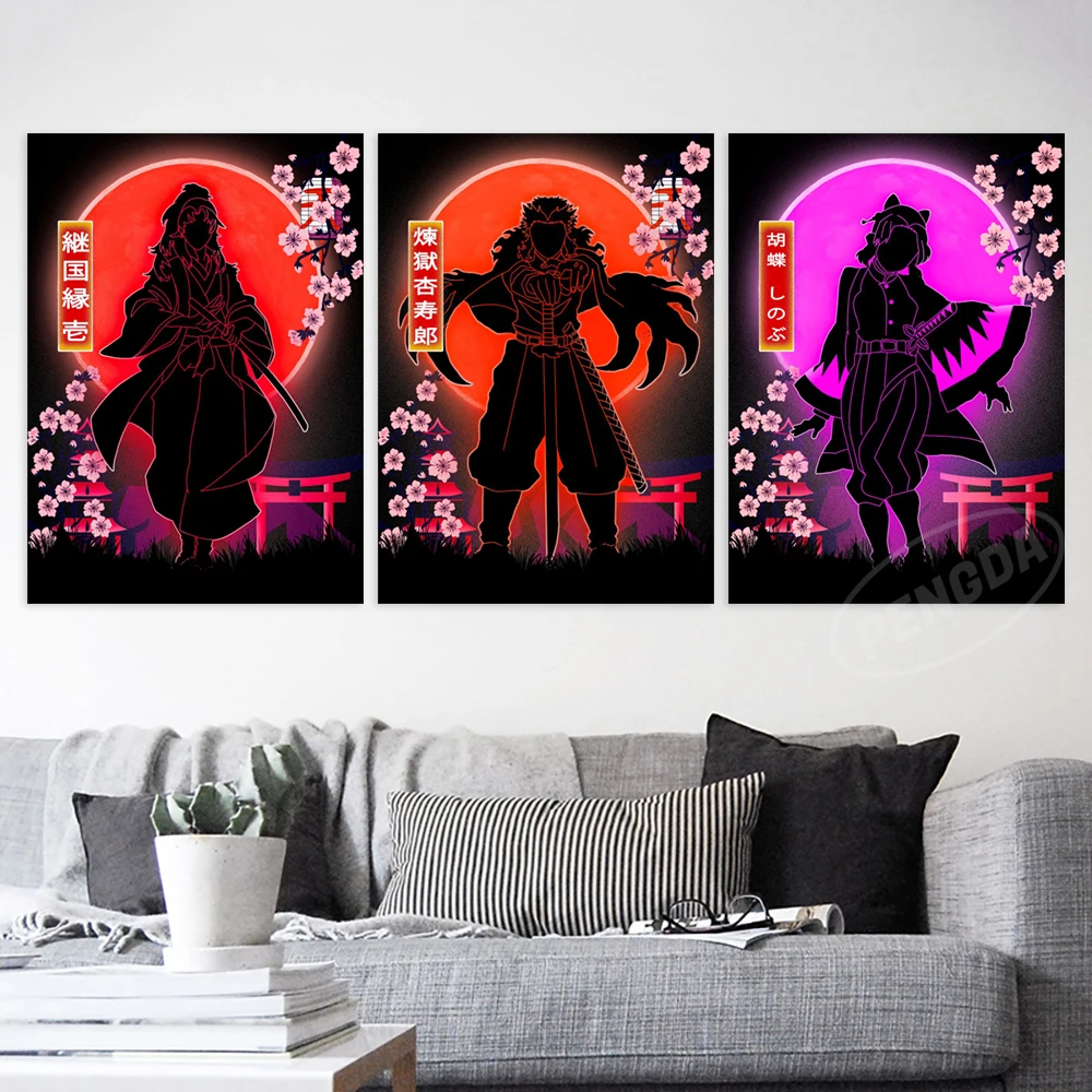 

Настенное искусство, аниме, холст, принт, рассекающий демонов, Rengoku Kyoujurou, постеры, картина, Kochou Shinobu, домашний декор, гостиная
