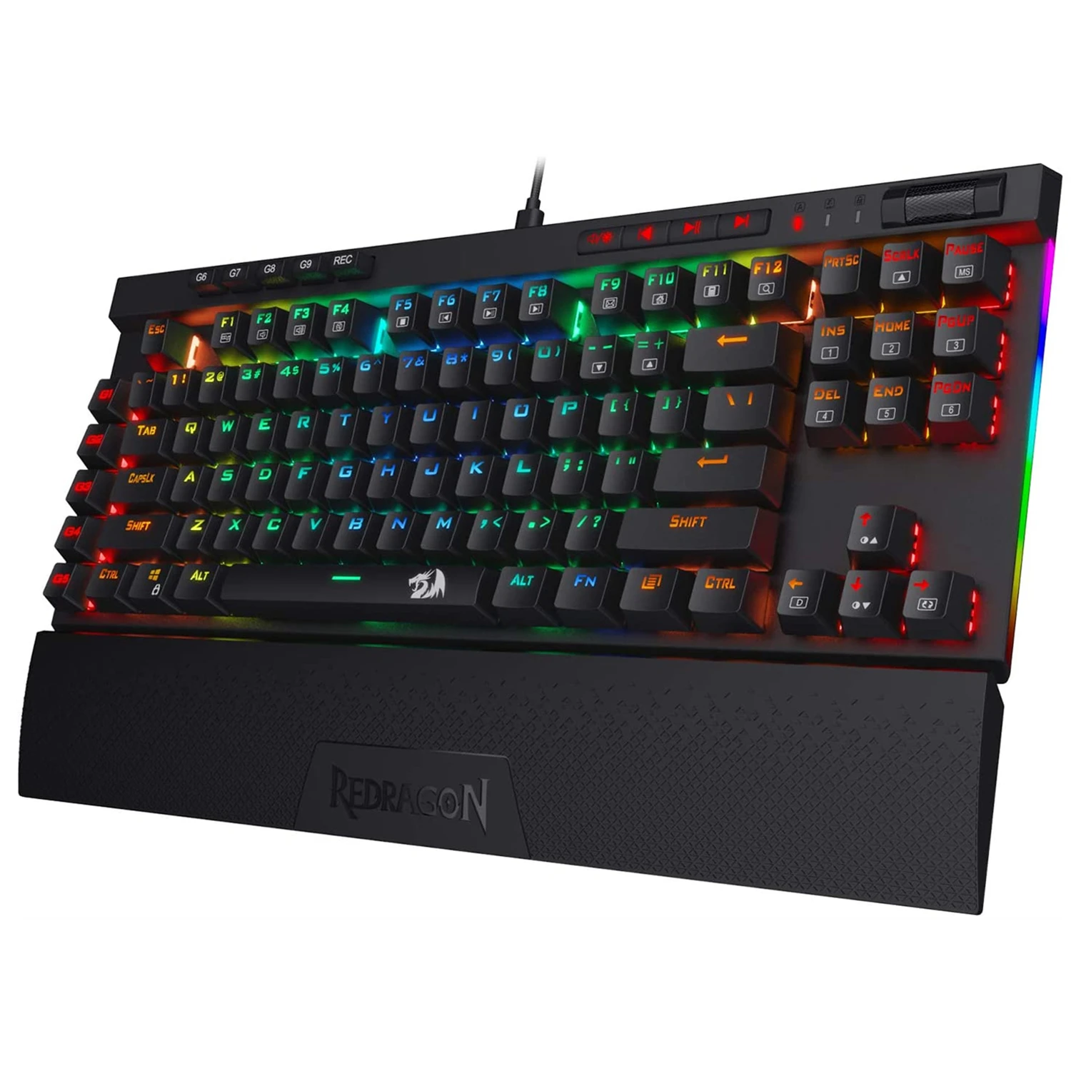 

Redragon K587-PRO 87 Keys Compact Optical Blue Switches RGB TKL Mechanical Gaming Keyboard Detachable Wrist Rest For Game Laptop