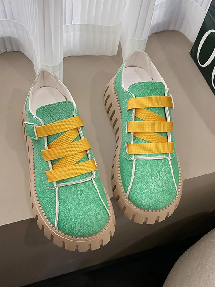 

Fashion Platform Flats Sports Women Shoes New Autumn Sneakers 2022 Pu Leather Walking Running Casual Loafers Hiking Mujer Shoes