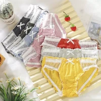 women low waist briefs female ladies cute bowknot panties hot sale sexy lace underwear japanese style breathable soft underpants