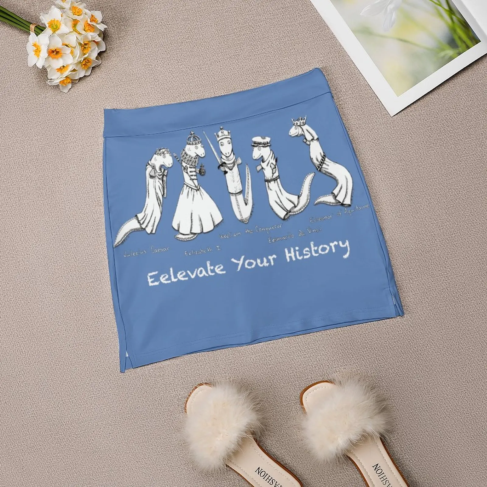 Eele интеллектуальная история Женская юбка с карманом Винтажная принтом Юбки