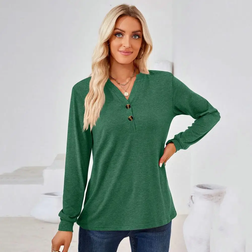 

High Quality Loose Button Women Blouses 2023 Autumn New Women Shirt Tops Fashion Casual Round Neck Long Sleeve Women Blouse