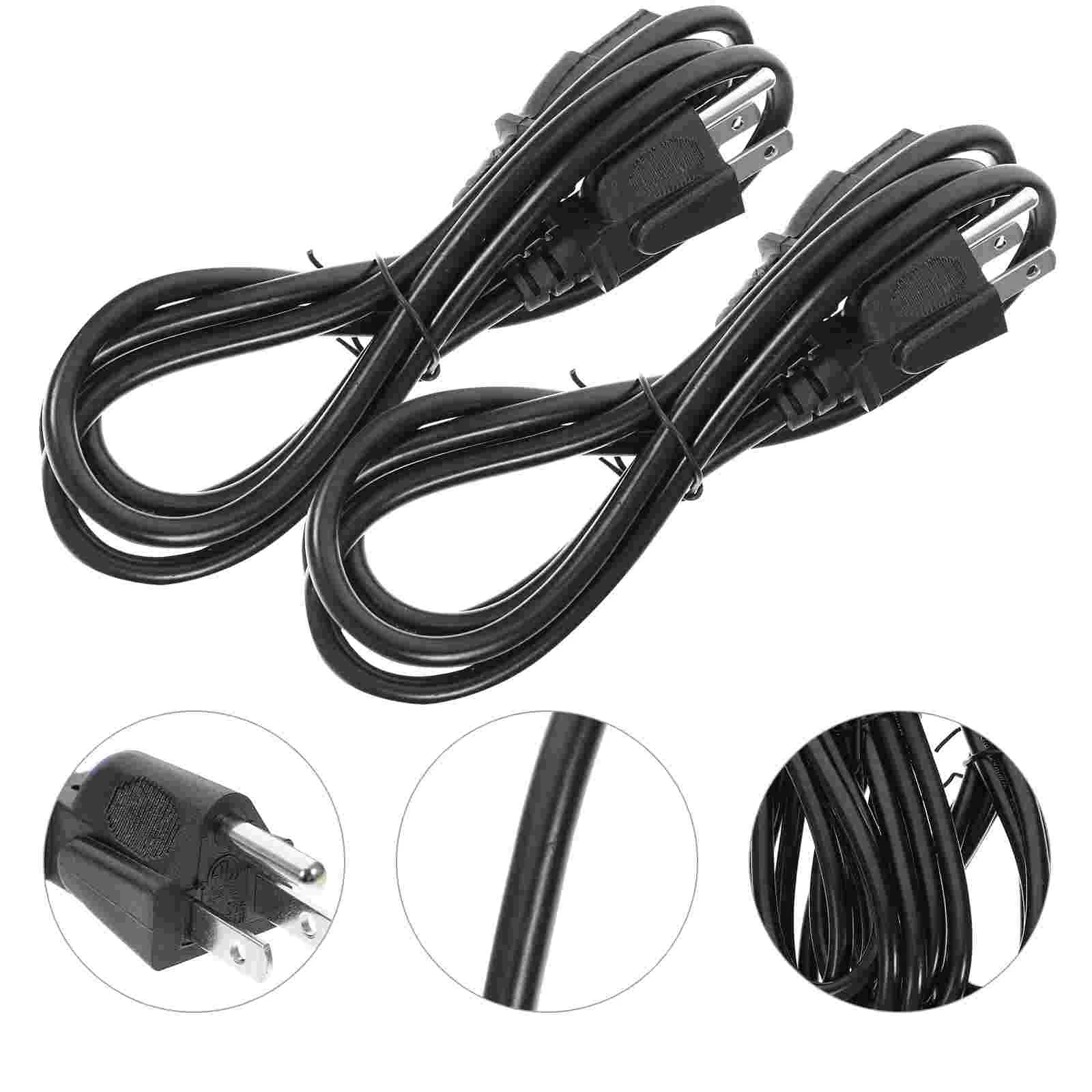 

2pcs Cable Computer Cord 3-prong Replacement Cord