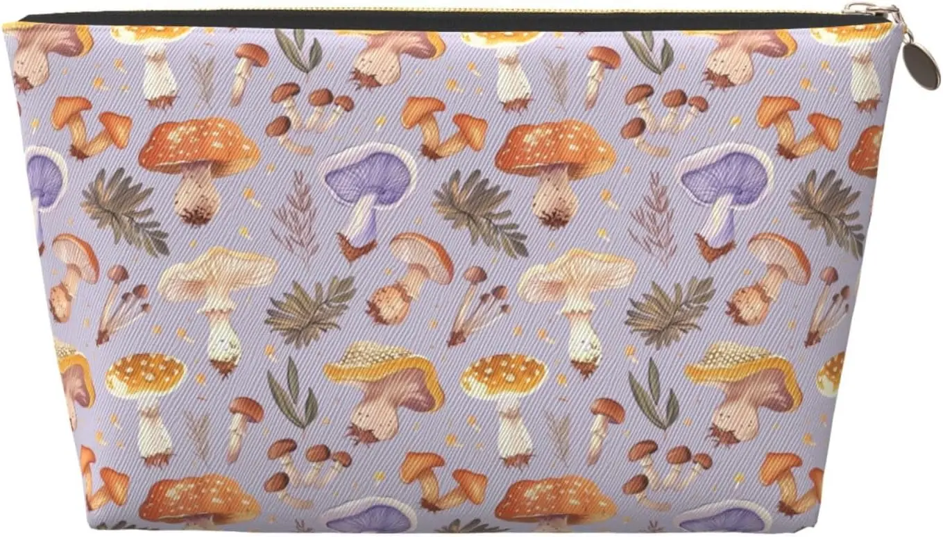 Косметичка с грибами пастельно-фиолетовая косметичка дорожный органайзер для