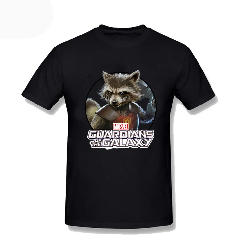 

Guardians Of The Galaxy Rocket Portrait Of A Legend Rocket Raccoon Tee Shirt Men Short Sleeve Black Men's T Shirts Oversized