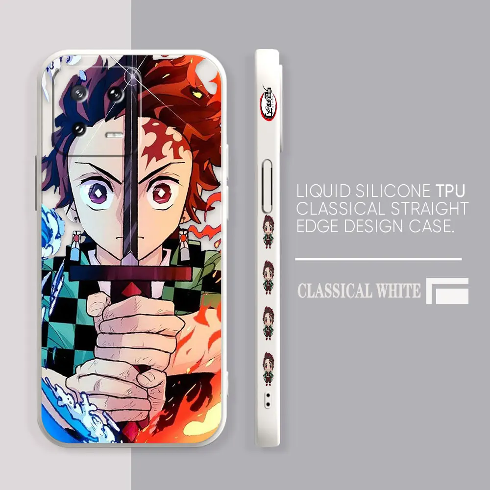 Case For Xiaomi PCOO F3 F4 F5 M3 M4 M5 X3 X4 X5 MIX 3 4 Black Shark 4 5 GT Pro 4G 5G Case Funda Shell Anime Demon Slayer Tanjiro