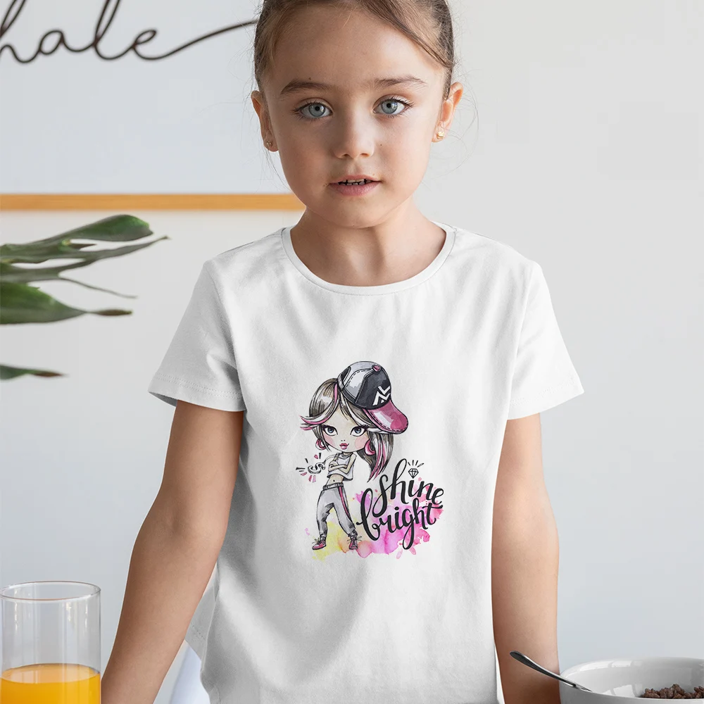 

Хипстерская футболка в стиле панк для девочек, летняя одежда большого размера в стиле Харадзюку, уличная одежда, Детская футболка, бесплатн...