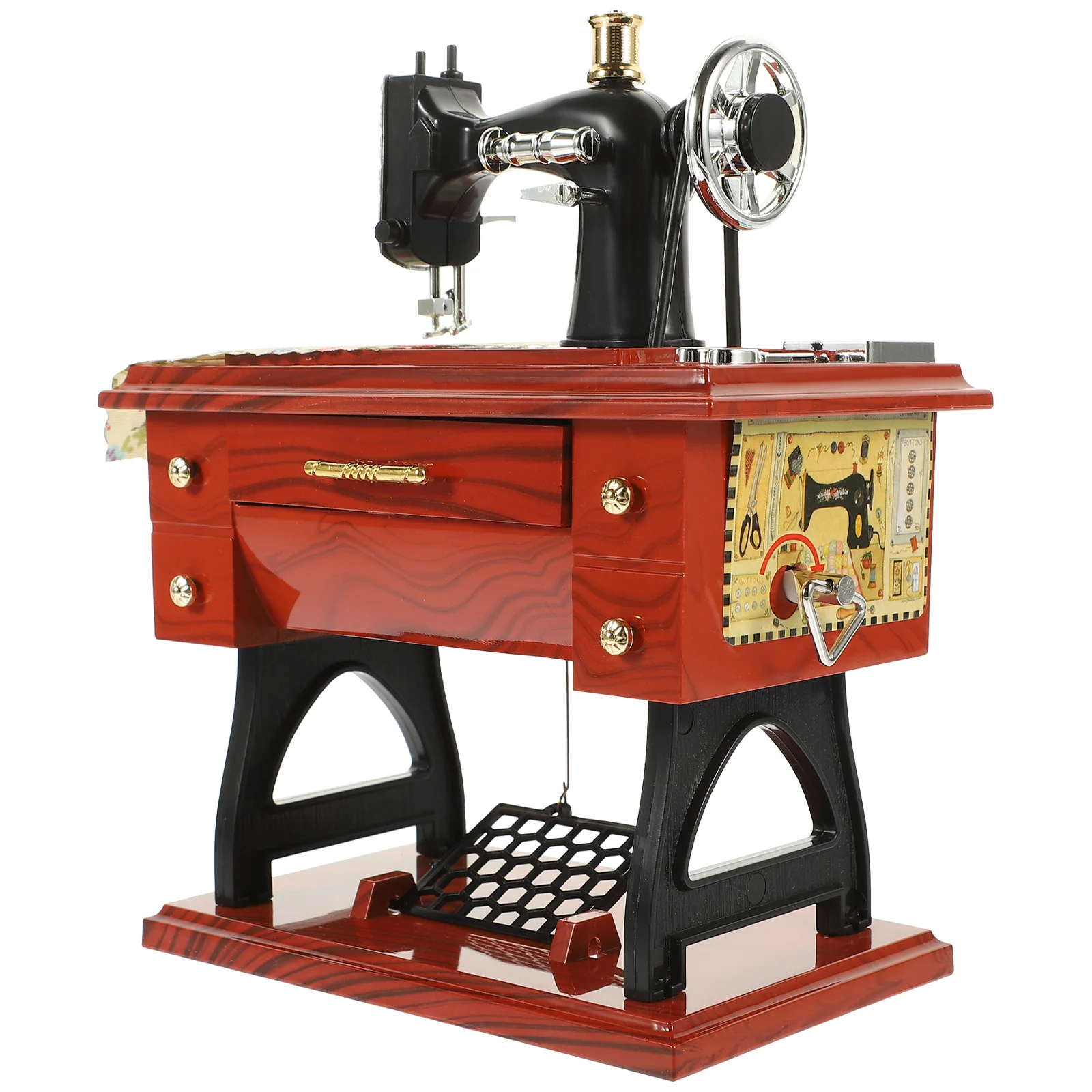 

Machine Box Sewing Vintage Sartorius Mini Musical Toy Decor Simulation Sweing Model Cranked Handmechanism Statue Retro