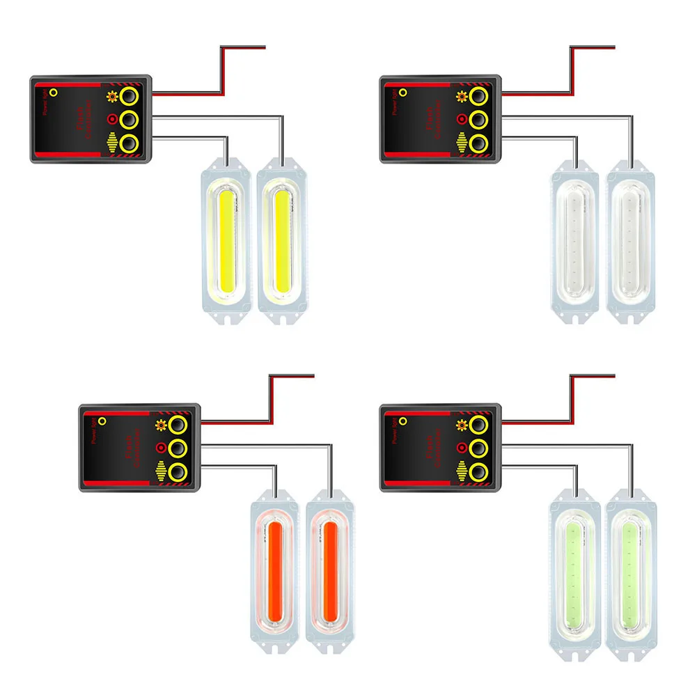 

1-2 COB светодиодный автомобильный стробоскоп, предупресветильник, автомобильный беговый мигающий аварийный маячок, лампа, автомобильные акс...